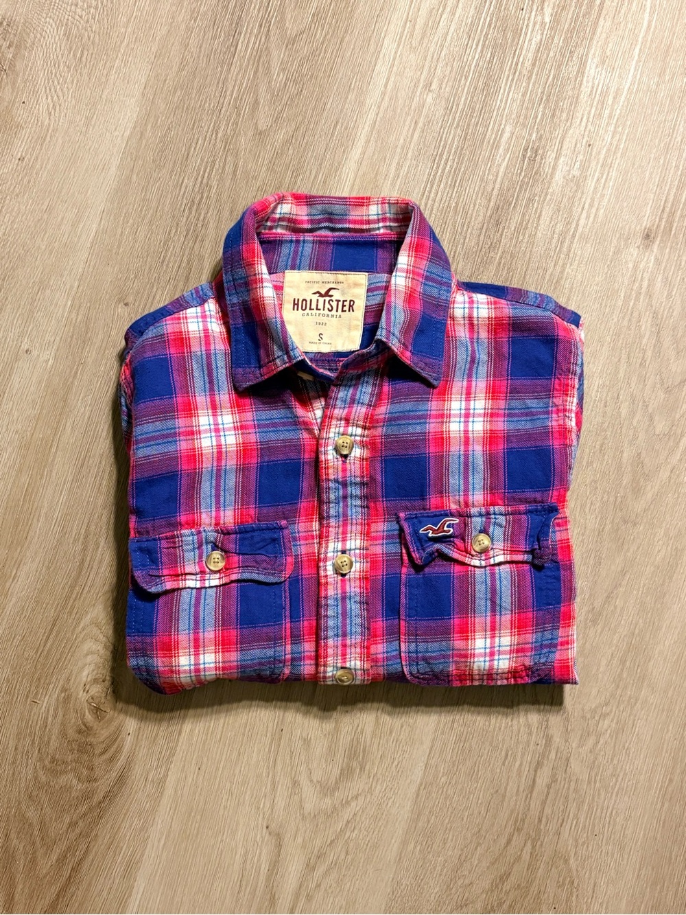 Vintage Hollister Men’s Plaid Flannel Button Up Long Sleeve Size Small Y2K